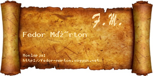 Fedor Márton névjegykártya