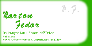 marton fedor business card